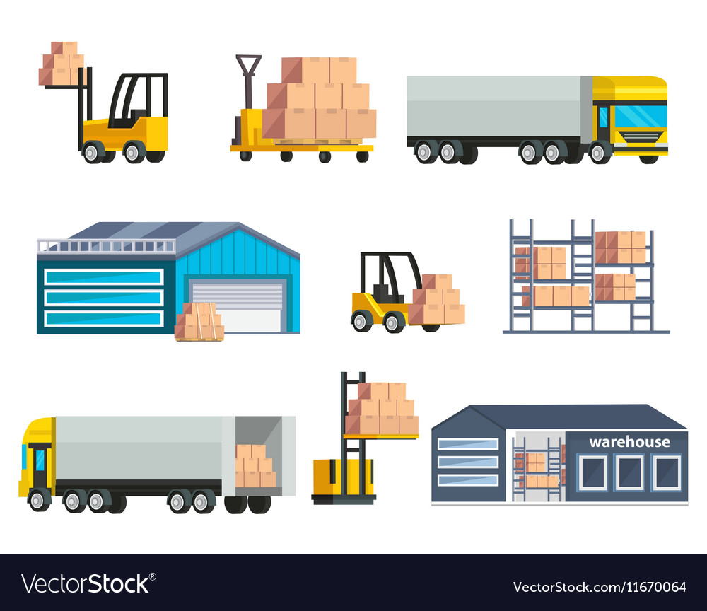 Warehouse logistics elements.