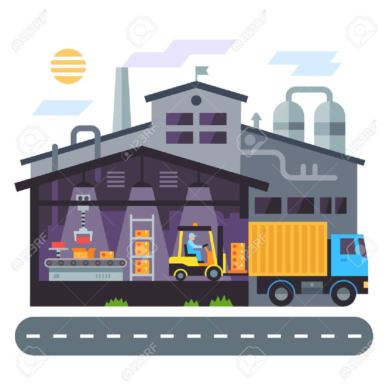 Free Warehouse Clipart factory production, Download Free