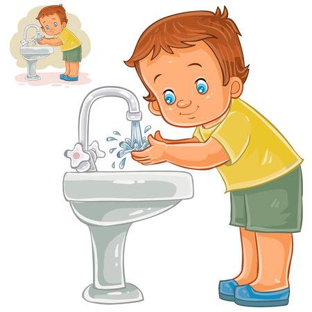 Washing hands Wash face soap boy clipart jpg