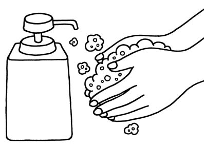 Washing hands drawing.