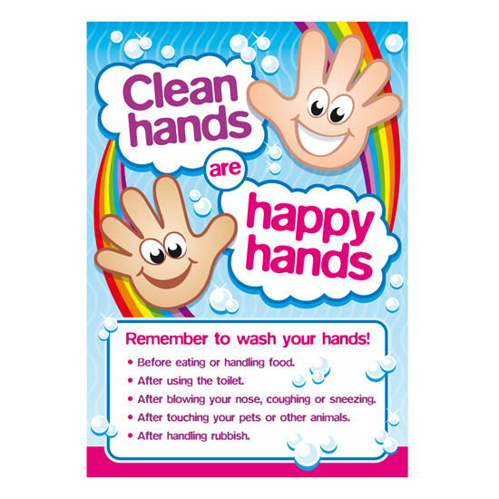CLEAN HANDS ARE HAPPY HANDS POSTERS