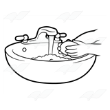 Washing Hands, with soap in sink