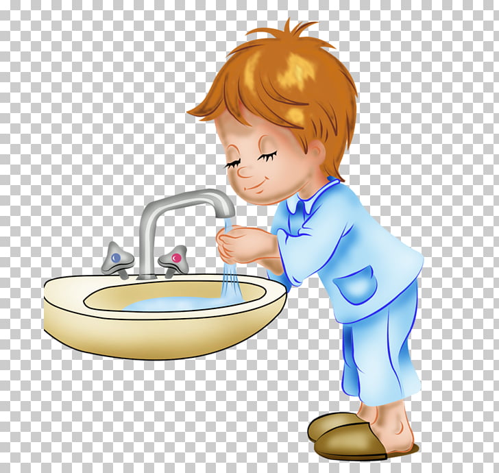 Child Boy Drawing Hygiene, Cartoon boy washing hands, boy