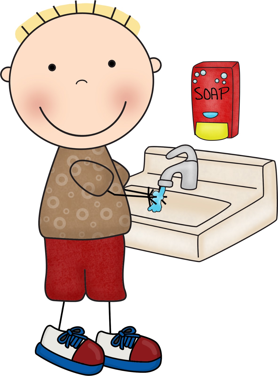 Washing hands clipart.
