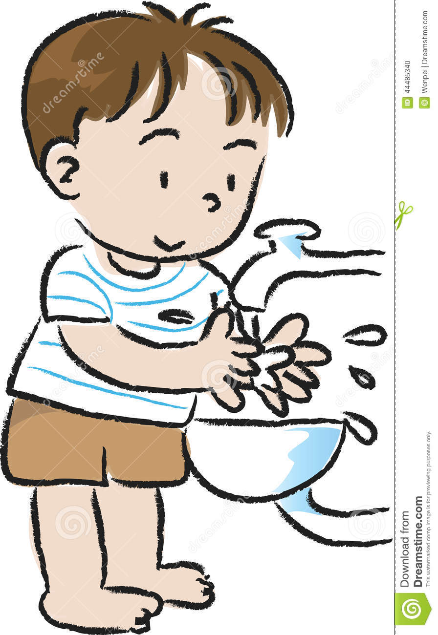 Hand washing cartoon.