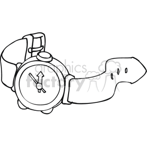 Wrist watch clipart black and white