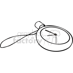 Black and white outline of a stop watch clipart