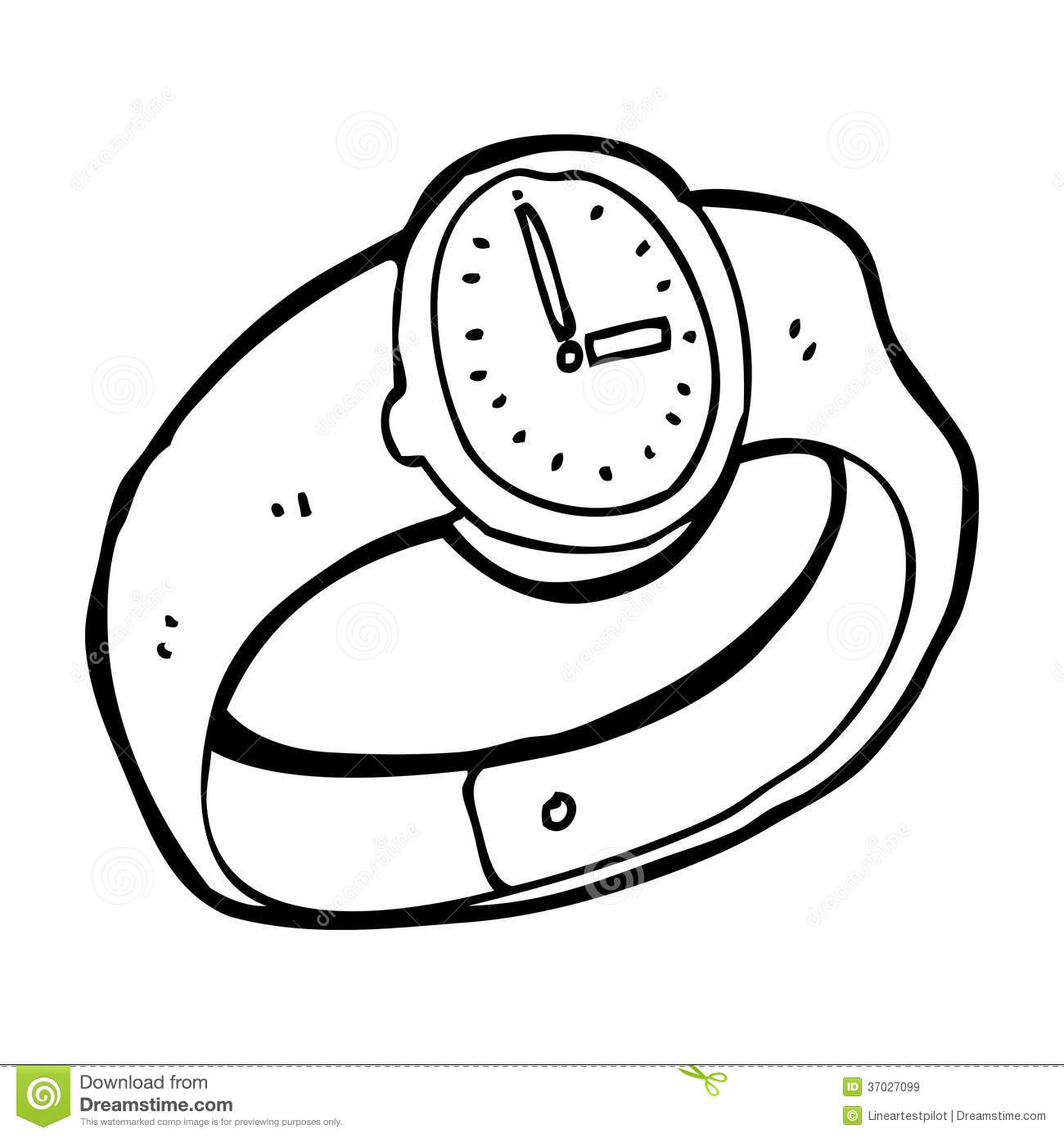 Watch clipart black and white