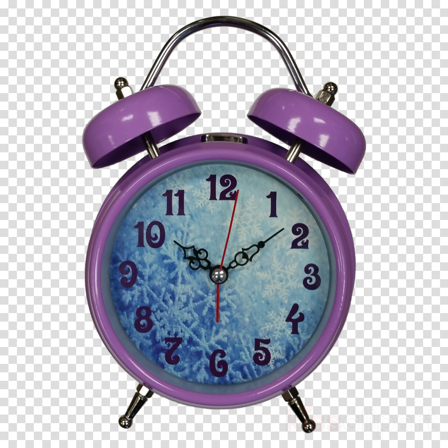 Alarm clock clock analog watch blue purple clipart