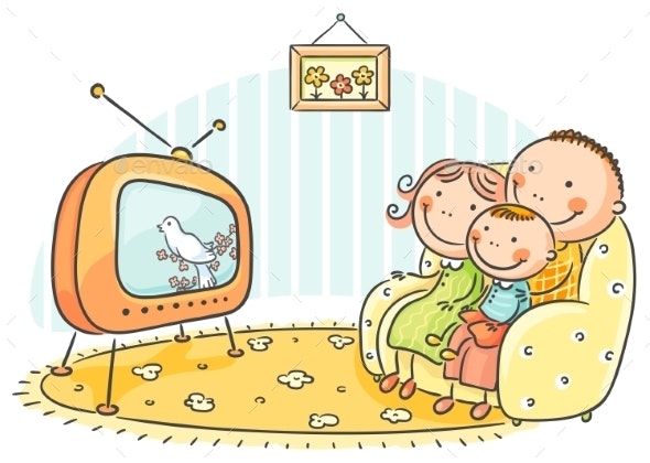 watching tv clipart 80