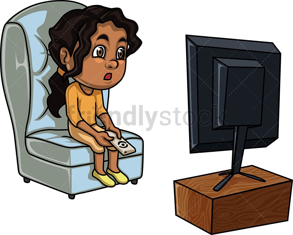 Black Girl Watching TV