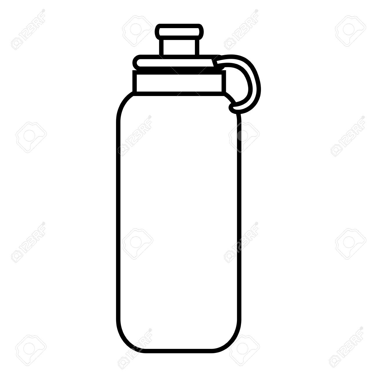 Water Bottle Object ,isolated Black And White Flat Icon