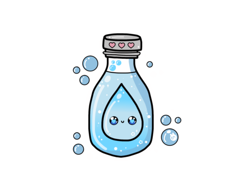 Evian water bottle.