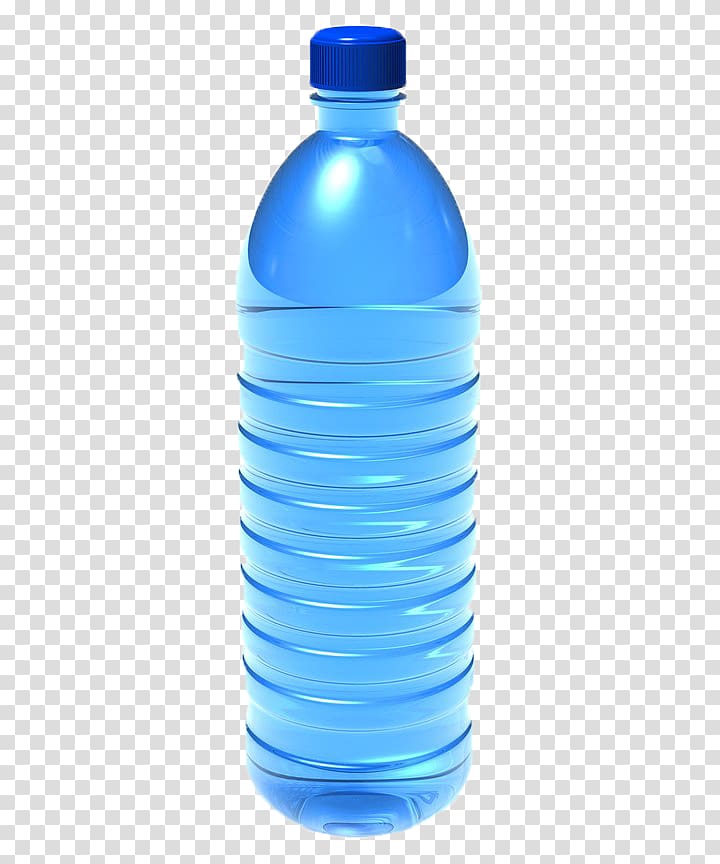 Blue water bottle.