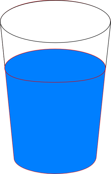 Cup blue water.
