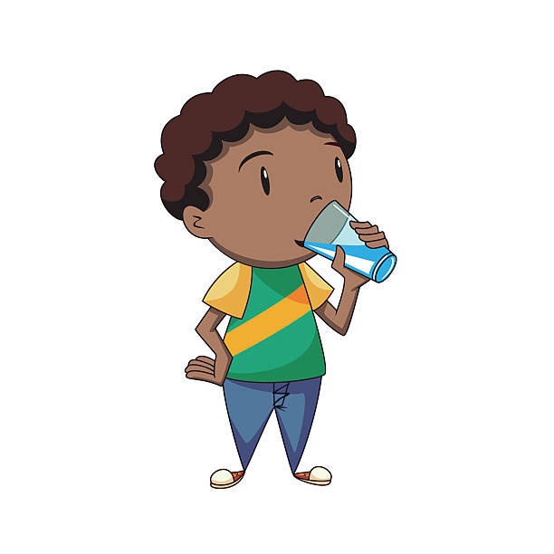 Kids drinking water.
