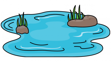 Pond clipart drawn pencil and in color pond