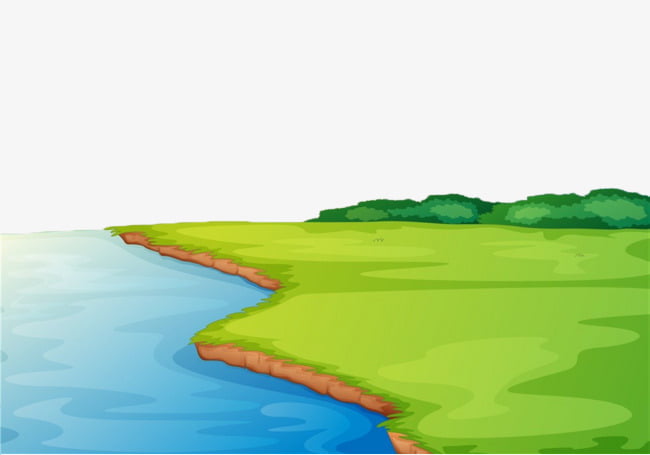 Hand painted river water PNG clipart