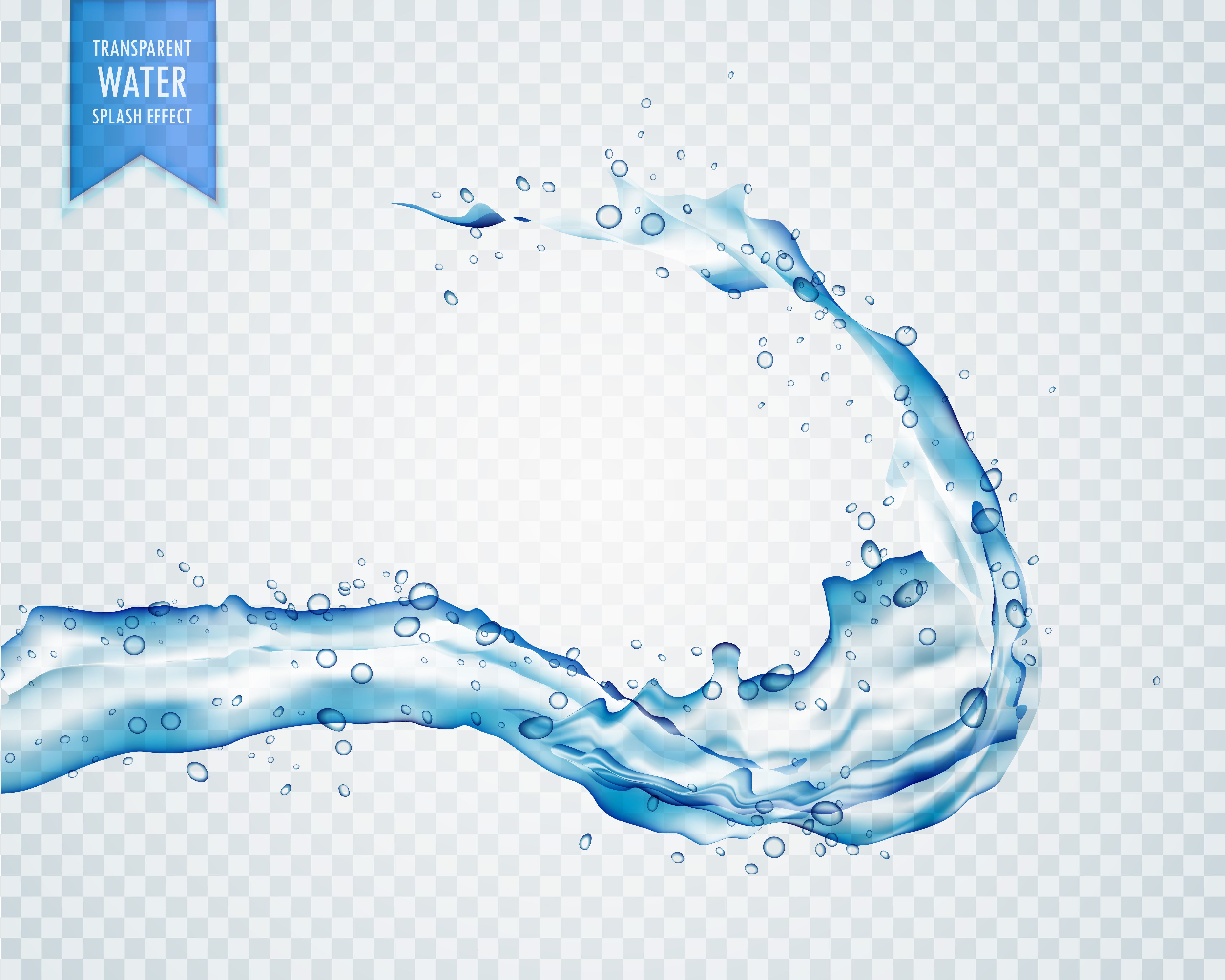 Blue water liquid splash on transparent background Vector