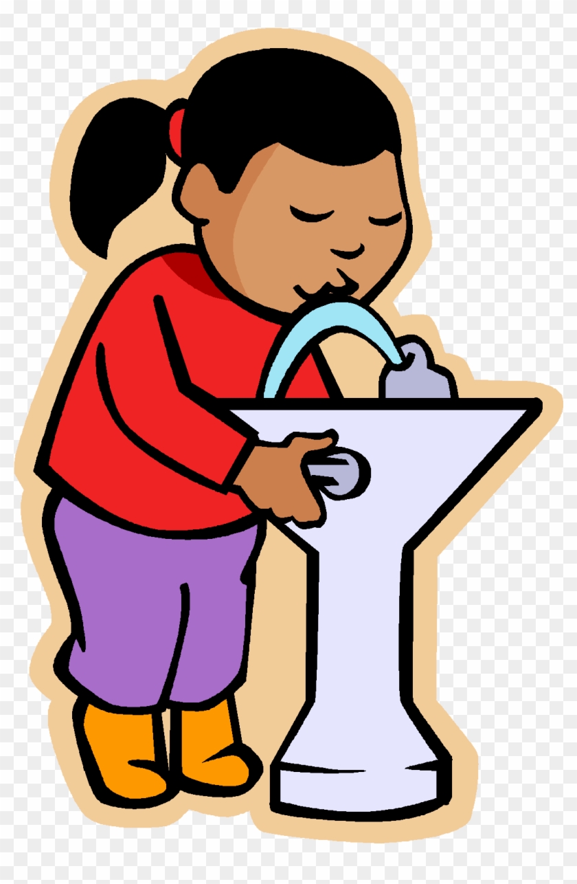 Kid Drinking Water Clipart