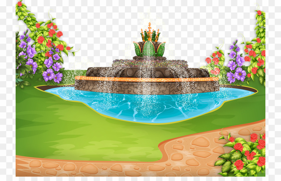 Palace Garden PNG Fountain Clipart download