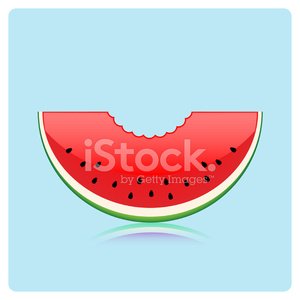 Simple bitten watermelon.