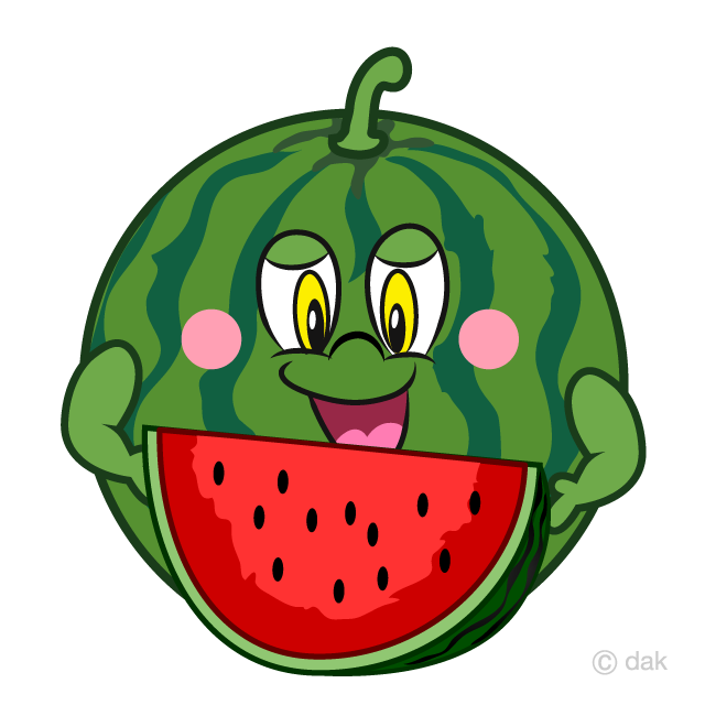 Eating watermelon cartoon.