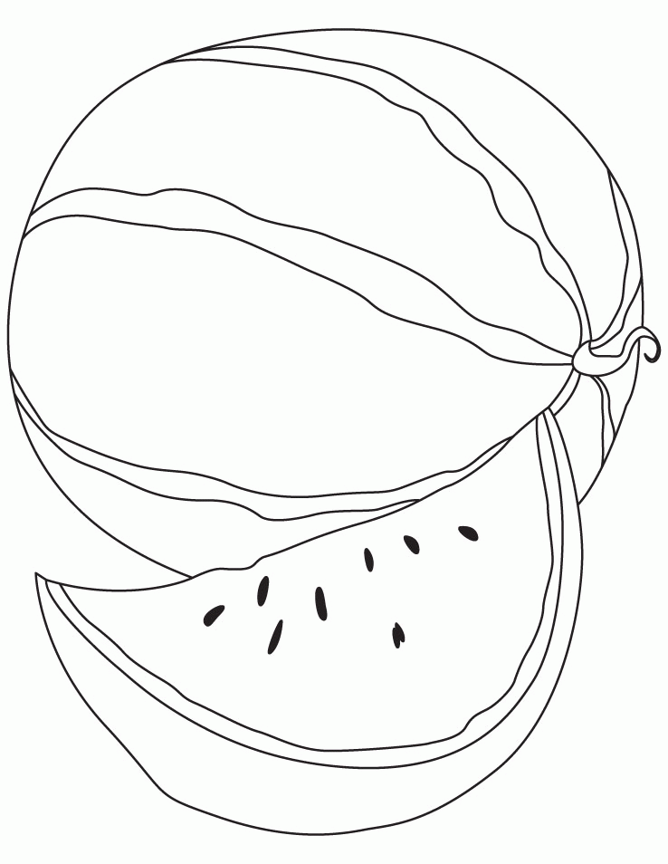 Watermelon coloring pages.
