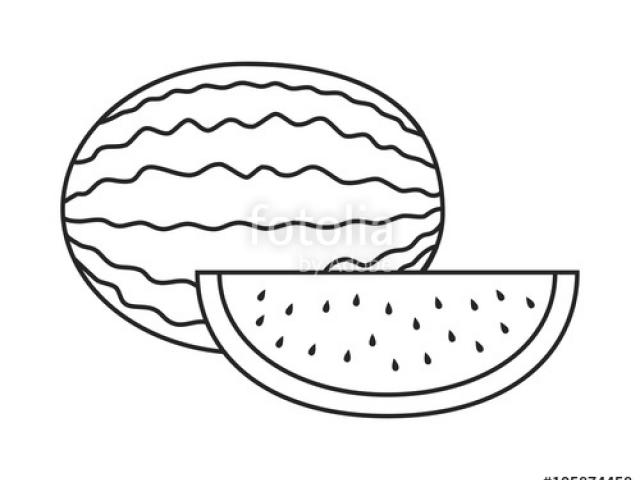 Line Drawing Of Watermelon at PaintingValley