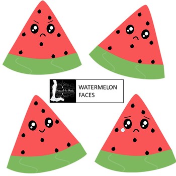 Watermelon Faces Clipart