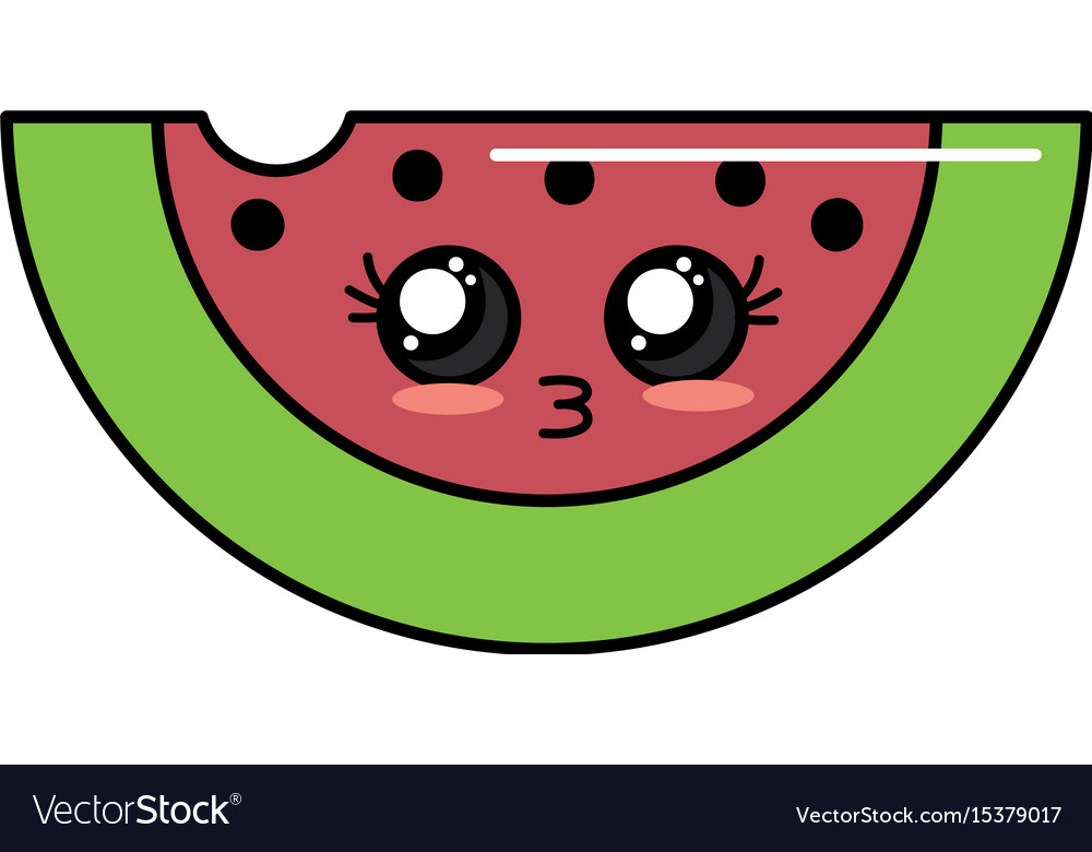 Kawaii cute tender slice watermelon fruit