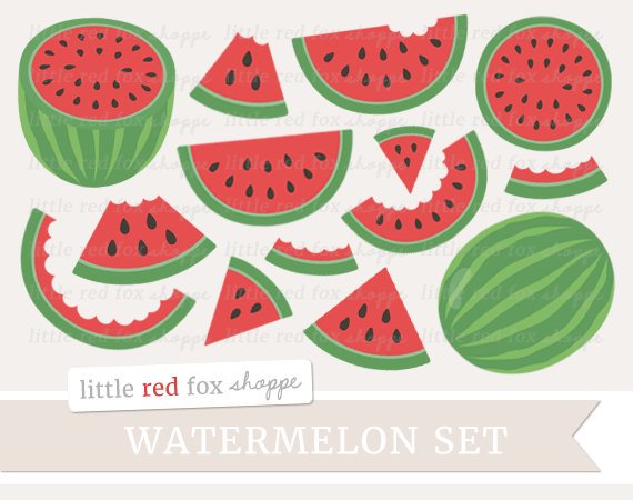 Watermelon Clipart, Fruit Clip Art Summer Watermelon Slice