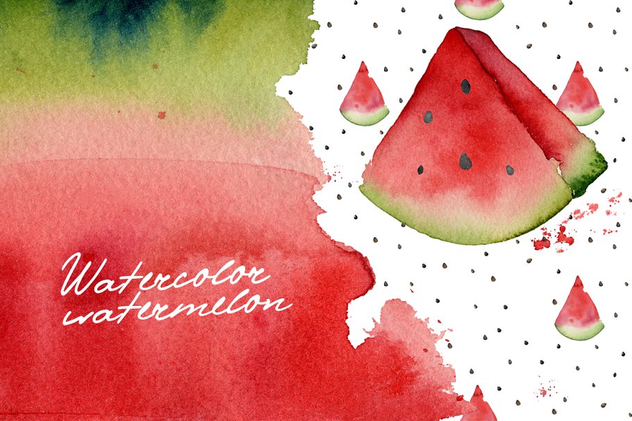Watercolor watermelons Clip Art