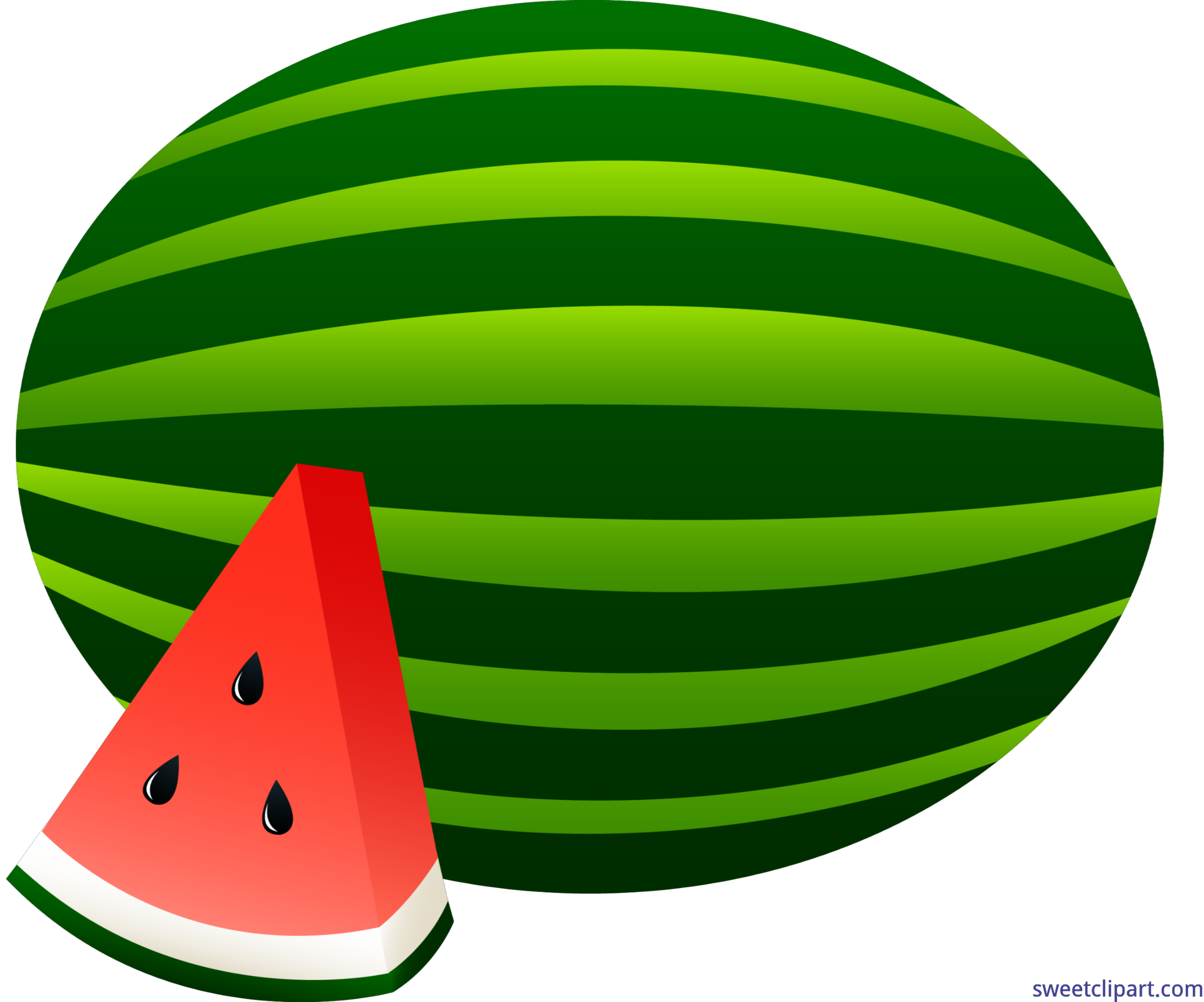 Watermelon Whole Slice Clip Art