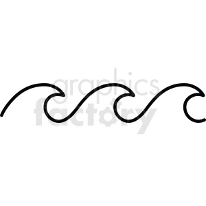 Black and white waves icon clipart