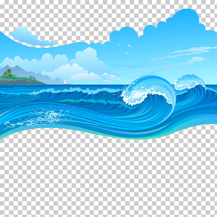 Cartoon Wave, Sea storms, sea waves graphics art PNG clipart