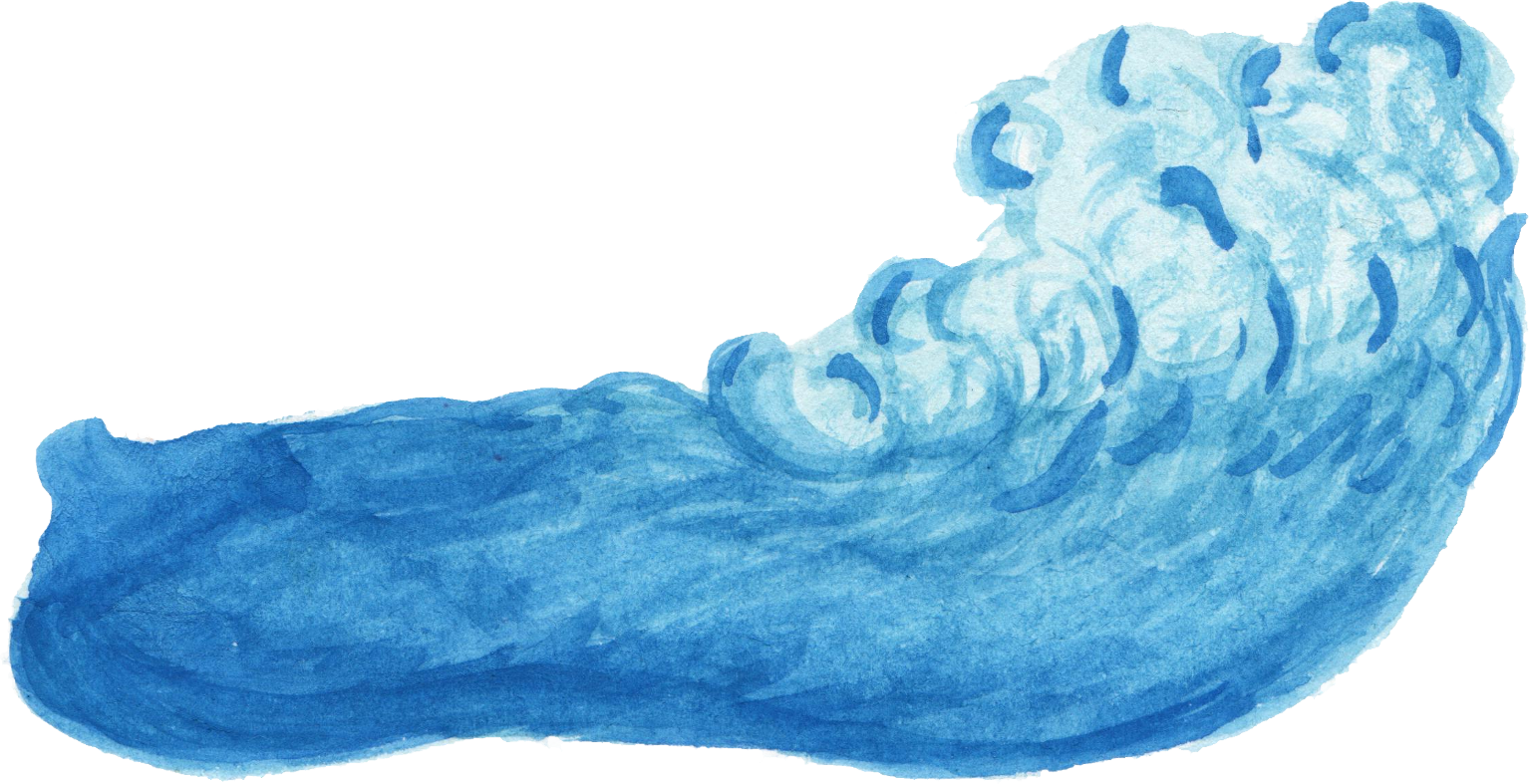 Wind wave watercolor.