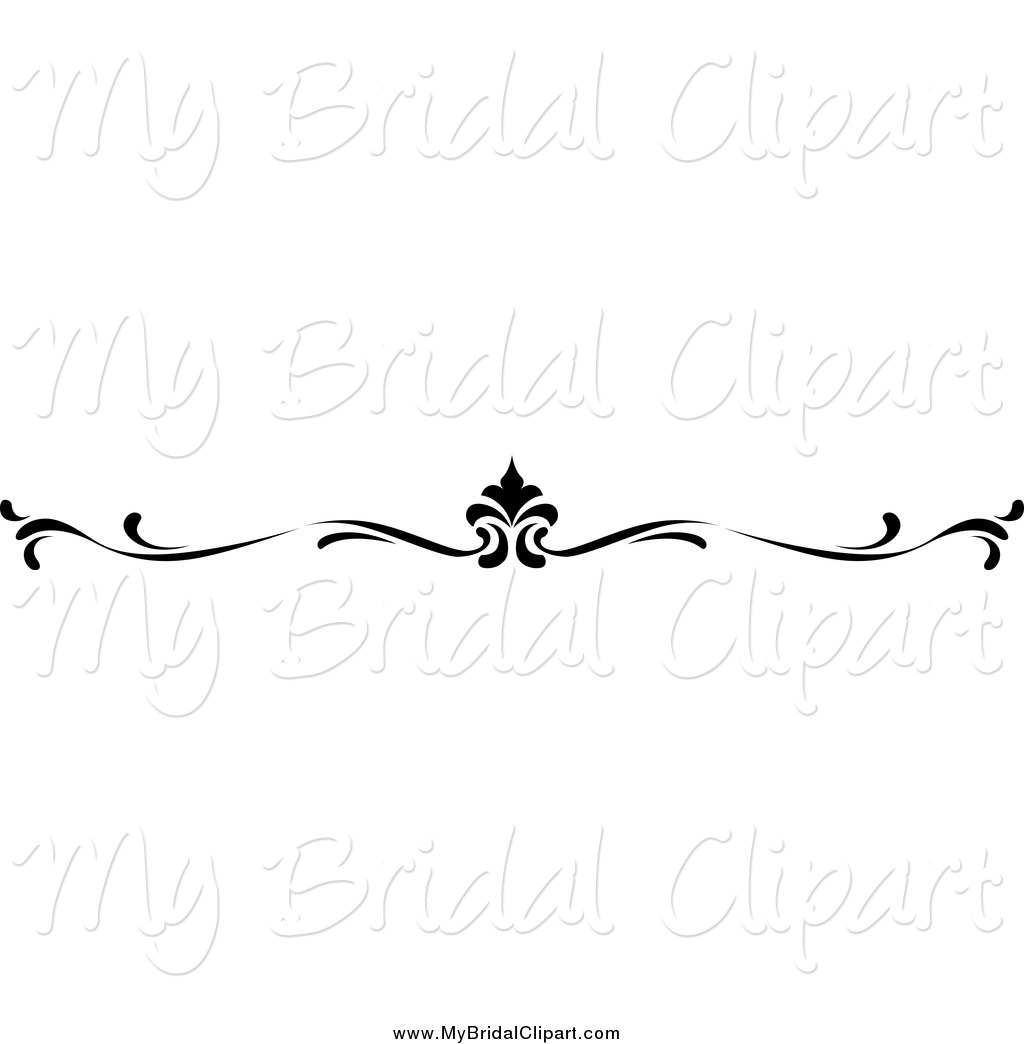 Black and white wedding border clipart