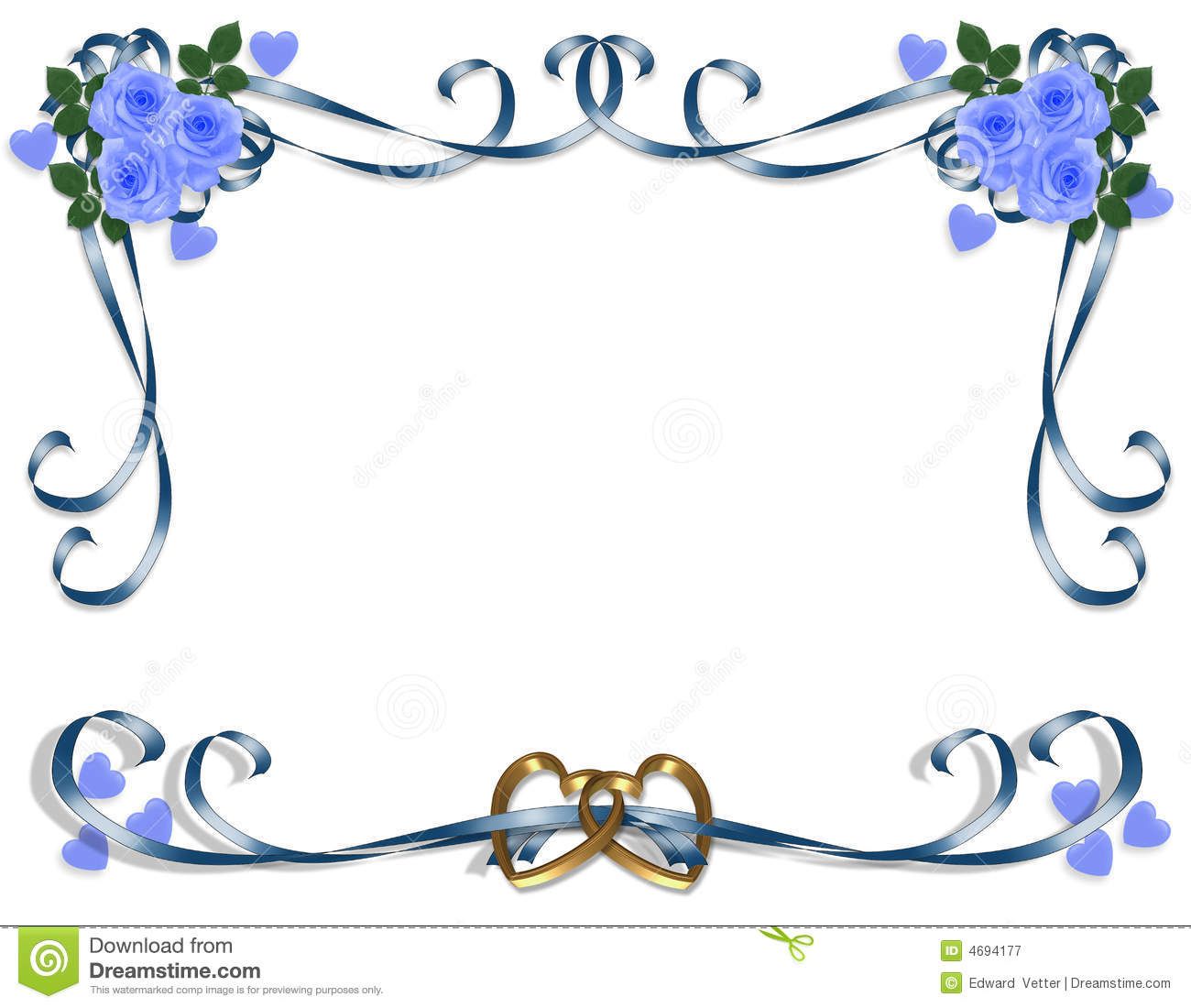 Blue Wedding Borders Clipart