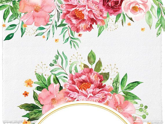Wedding Blush Floral Frames and Borders Clipart