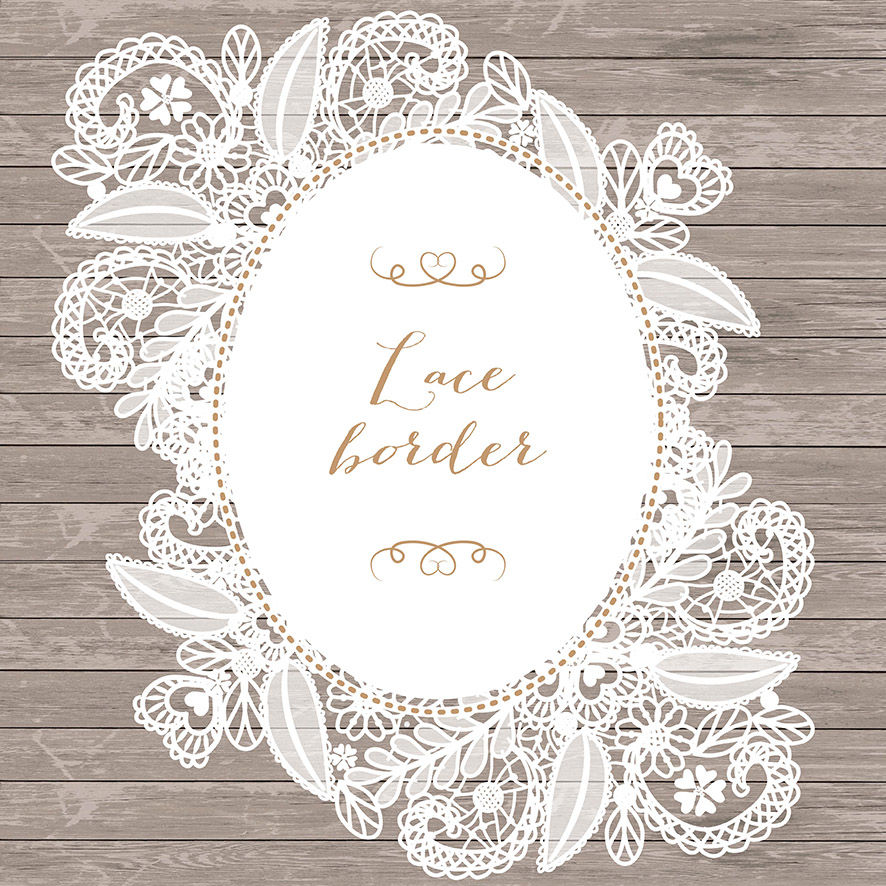 Lace border rustic, Wedding invitation border, frame, lace