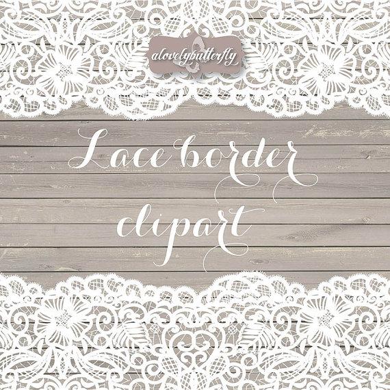 VECTOR Wedding Clipart Lace Border, Rustic Clipart, Shabby