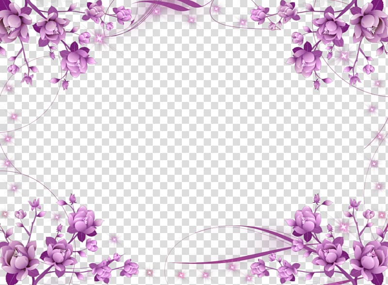 Wedding invitation frame Flower Purple , Purple Border Frame