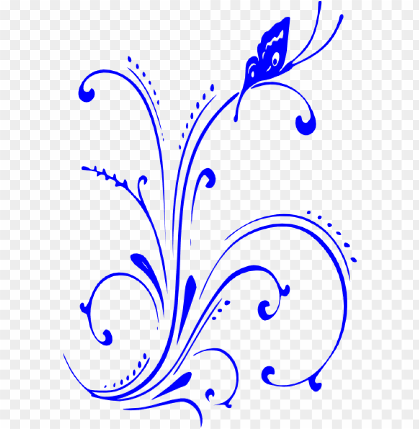Blue flower clipart blue scroll