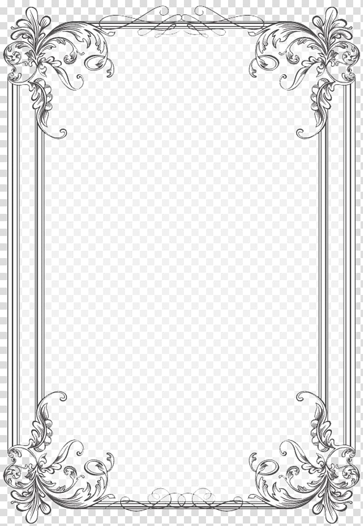 Silver and white floral frame, Borders and Frames Wedding