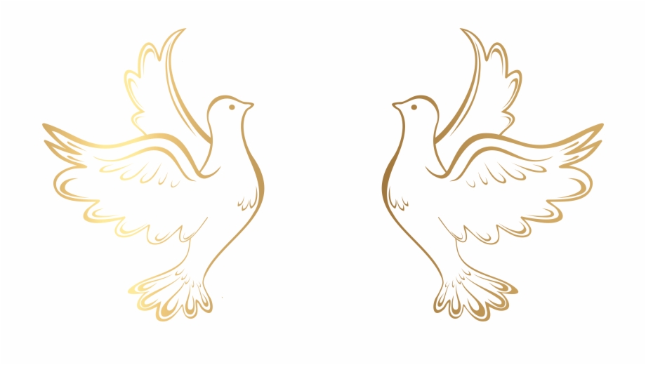 Gold Doves Decoration Transparent Png Clip Art Image