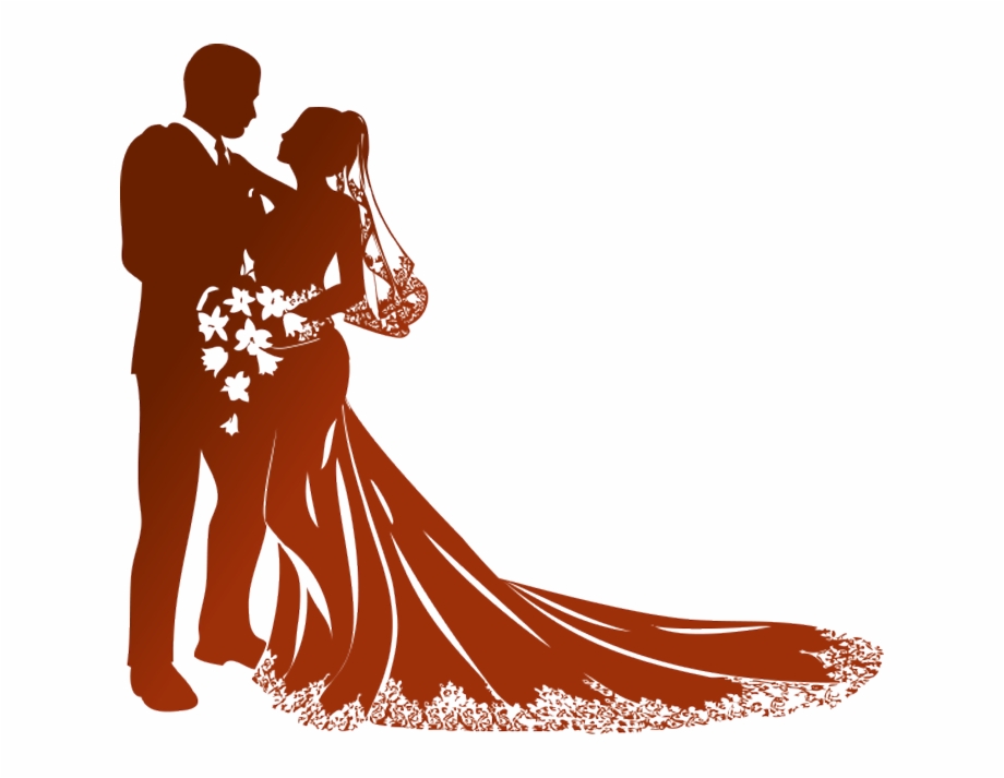 Modern Wedding Couple Silhouette Png