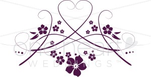Purple Heart and Floral Clipart