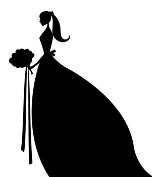 Bride clipart silhouette.