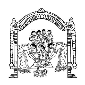 Hindu wedding cards logo clipart